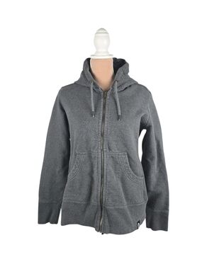 American Giant Women's Classic Full Zip Hoodie Sweatshirt Grey Size Large